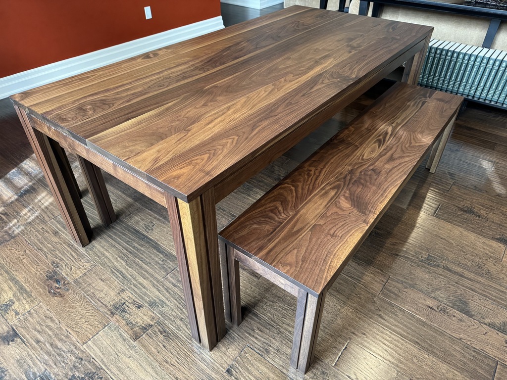 Walnut Table and Benches